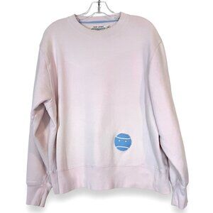 Tory Burch Sport Sweatshirt Pink Tennis Prep Y2K Embroidered Patch Preppy Large